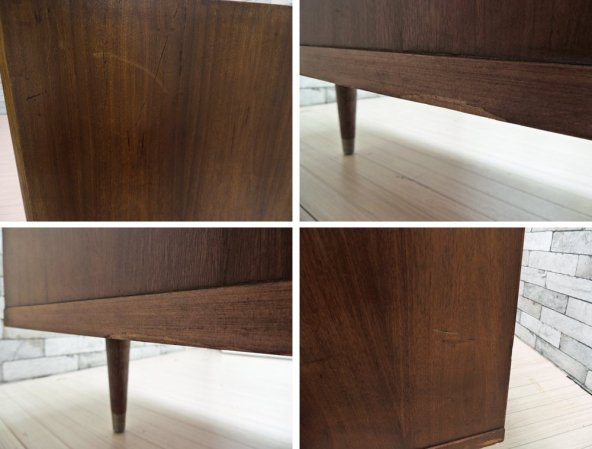 ドレクセルヘリテイジ DREXEL HERITAGE デコラトップ デスク 両袖 抽斗6杯 W124.5cm ミッドセンチュリー 米国 USビンテージ ●