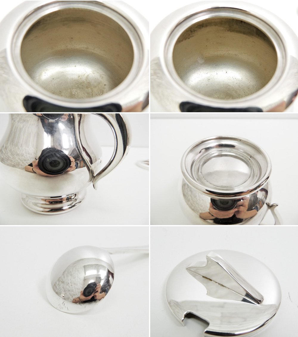 ヨーロピアンビンテージ シェフィールドシルバー Sheffield Silver シュガーポット スプーン付き ●