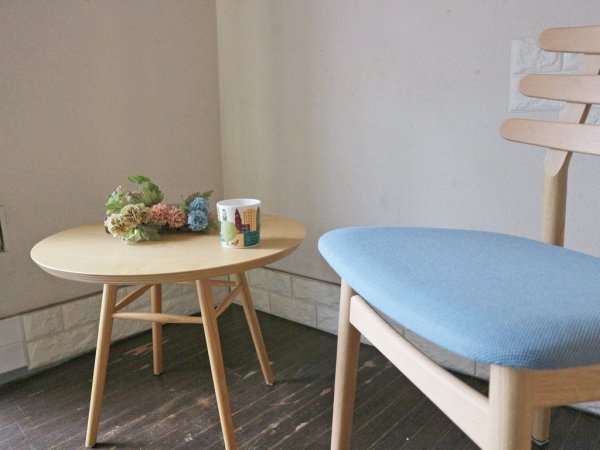 イデー IDEE アーオ テーブル AO TABLE ナチュラル アッシュ材 円形 ローテーブル 定価¥46,200- 岡嶌要 ◎
