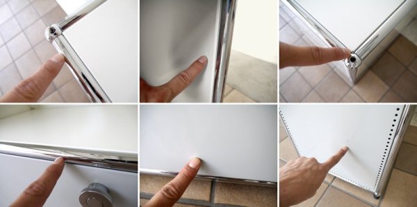 ユーエスエムハラーシステム USM Haller 1×2 サイドボード W786 P.ホワイト×L.グレー 定価¥134,585+α シェルフ キャビネット オフィス家具 MoMA スイス製 ◇