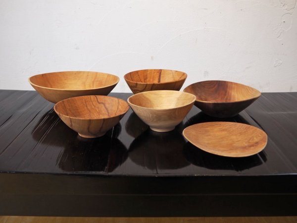 須田二郎 木製の器 ボウル 14cm 無垢材 木工旋盤 ターニングウッド 小皿 ミニプレート 和菓子皿 インテリア オブジェ ★