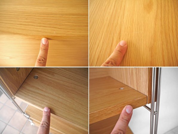 無印良品 MUJI ステンレス ユニットシェルフ 4段 基本セット・中 オーク材 ボックス フラップ扉 総額 ¥37,620- ◇