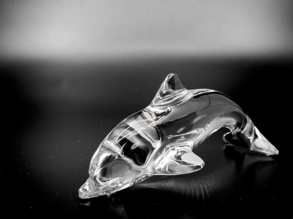 ドーム フランス Daum France クリスタル ドルフィン オブジェ Crystal
