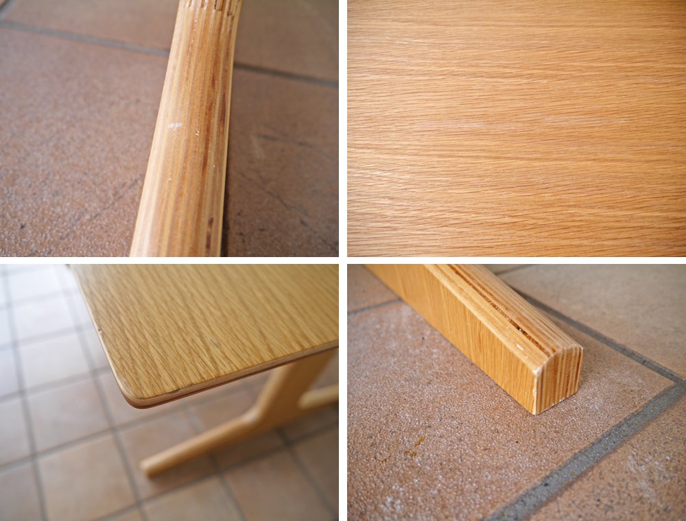 無印良品 MUJI LDシリーズ テーブル オーク材 W130cm シンプルデザイン ナチュラルモダン プライウッド マガジンラック付 ◇