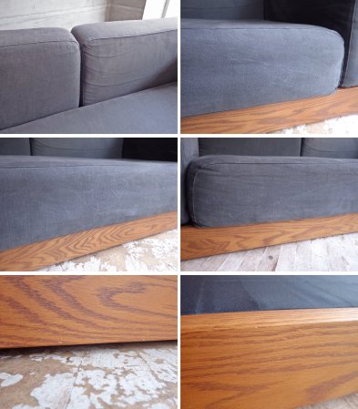 モモナチュラル MOMO natural リバーゲイト RIVER GATE N.BOX SOFA 3人掛けソファ オーク材 ロータイプ 定価約18万円 ♪