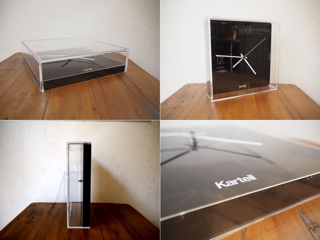 カルテル Kartell ティックタック Tic&Tac ウォールクロック フィリップ・スタルク ブラック×クリア 壁掛け時計 インテリアクロック★