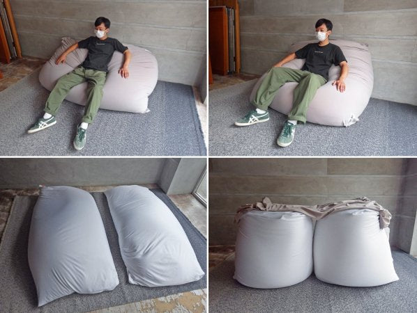 ヨギボー yogibo ダブル Double ビーズ ソファクッション ベッド ライトグレー 定価:¥65,780-♪
