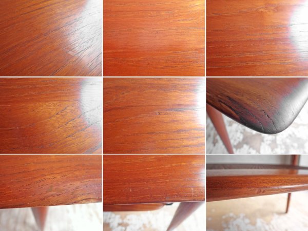 カド CADO (フランス&サン France&Son) FD516 Coffetable コーヒーテーブル センターテーブル チーク無垢材 ラタン 北欧家具 デンマーク ビンテージ ♪