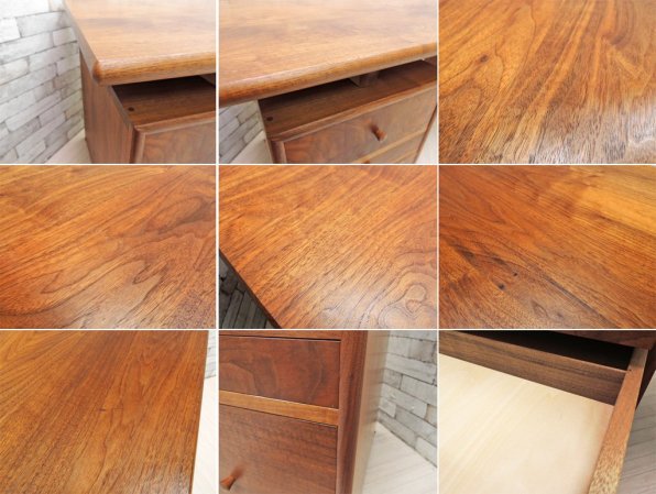 ウッドユウライクカンパニー WOOD YOU LIKE COMPANY コックピットデスク ウォールナット無垢材 両袖 神山公一 参考定価¥628,100- ●