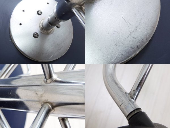 フリッツハンセン Fritz Hansen セブンチェア 昇降機能&キャスターベース 80'sビンテージ ネイビー系カラー リペイント アルネ・ヤコブセン デンマーク 北欧家具 ●