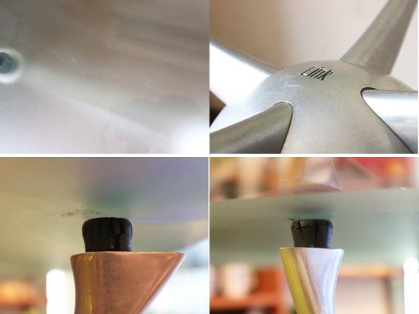 アダル ADAL リンク LINK テーブル 蒲原 潤 ガラストップ アルミダイキャスト Φ90 モダンデザイン ワークテーブル 参考価格289,300円~ ◎