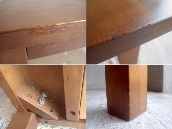 無印良品 MUJI 木製ローテーブル 引出付 w90cm バーチ材 ブラウンカラー シンプルデザイン 廃番♪