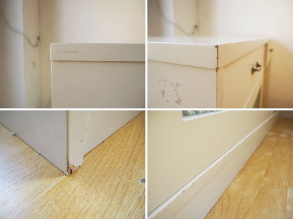 ウニコ unico ユーキューブ U-CUBE キッチンカウンター キャビネット レンジボード 対面 アイボリー チェッカーガラス 廃盤 ★