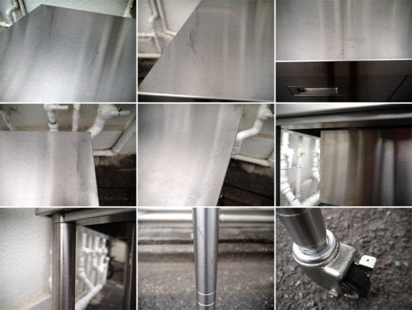 アートスタイルマーケット Art Style Market ステンレス 2ドロワーズ ワークデスク W90×D60 テーブル 廃番 希少 ロック付きキャスター 作業台 インダストリアル ミニマル ◇