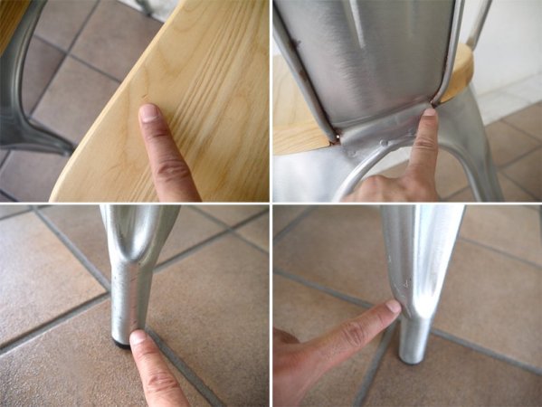 イーコンフォート E-comfort エーチェア A-CHAIR マリーンチェア 2脚セット リプロダクト品 状態良好 スチール×天然木 グザビエ・ポシャール 名作チェア 1脚定価¥28,050- ◇