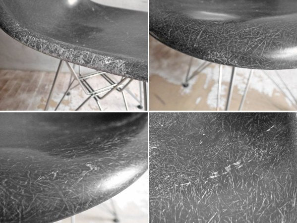 ハーマンミラー Herman Miller サイドシェルチェア 現行 FRP製 ブラック エッフェルベース C&R イームズ ミッドセンチュリー ♪