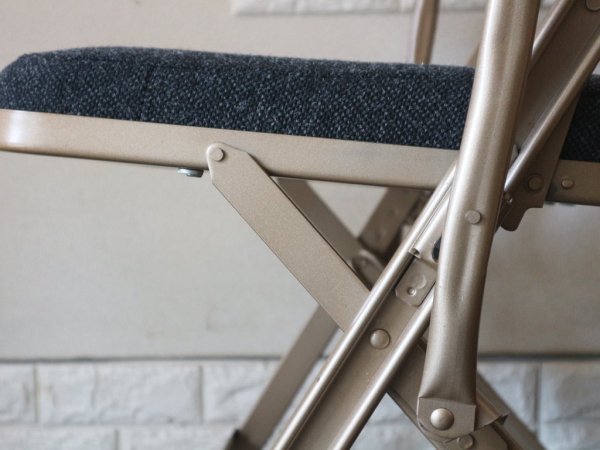 クラリン CLARIN フォールディングアームチェア FOLDING CHAIR WITH ARM 折畳 フルクッション ブラック ファブリック張替済 USA 米国 P.F.S 取扱 ◎
