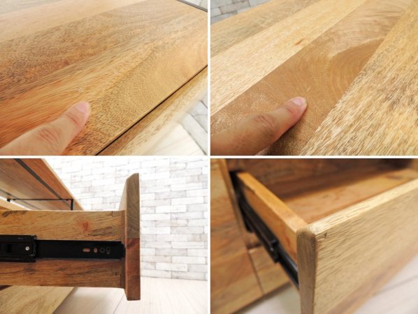 ウエストエルム West Elm インダストリアルストレイジ Industrial Storage Media Console AVボード W203cm 抽斗4杯 US 定価: 約18万円 ●