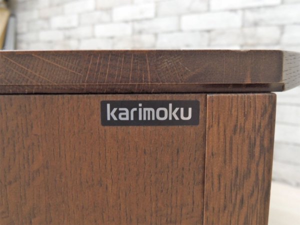 カリモク karimoku スリットボード コーナータイプ HU3653 TVボード モカブラウン オーク材 定価151,250円 ●