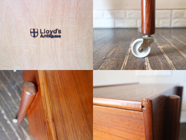 北欧 ビンテージ ソーイング カートワゴン チーク材 ソーイングテーブル 裁縫 サイドテーブル ロイズアンティークス 取り扱い ◎