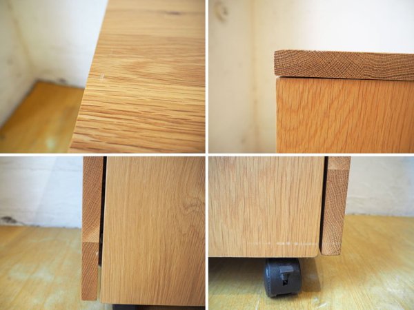 無印良品 MUJI オーク無垢材 デスクキャビネット デスクワゴン デスク袖 サイドキャビネット C ★