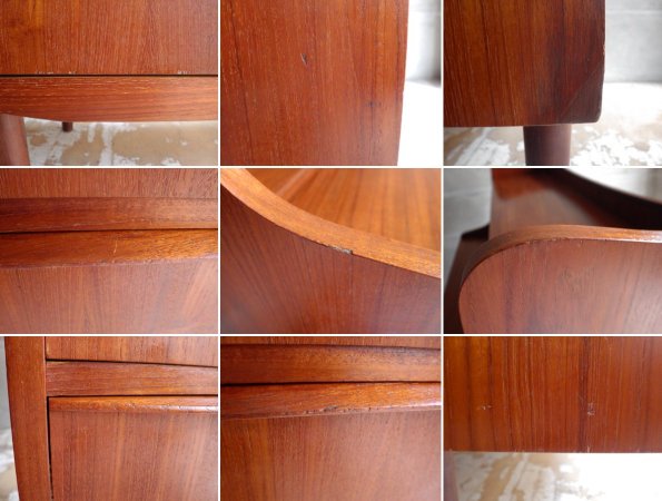 デンマークビンテージ チーク材 スライド式 ライティングビューロー ドレッサーキャビネット 鍵付 北欧家具 ロイズアンティークス 取扱い ♪