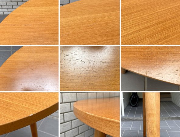 ウニコ unico アルベロ ALBERO ダイニングテーブル カフェテーブル オーバルトップ チーク材 替え脚付き 北欧スタイル 廃盤 ■