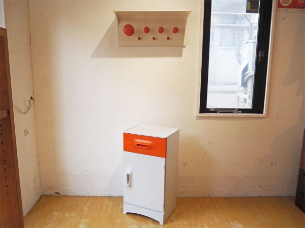 スペースエイジデザイン ビンテージ キャビネット プラスチック家具 インテリア テレフォンスタンド ★