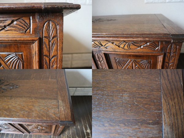 英国 アンティーク UK Vintage ブランケットボックス ベンチ オーク材 ボタニカル モールディング ロイズアンティークス取扱 Lloyd's Antiques 収納BOX ◎
