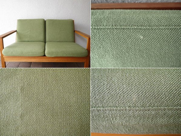 カーフ Karf トリムプラス Tolime+ 2シーター ソファ ホワイトオーク無垢材 オイル仕上げ 本革 北欧デザイン オークブラウン KL-02 定価¥242,000- 替えカバー付き ◇