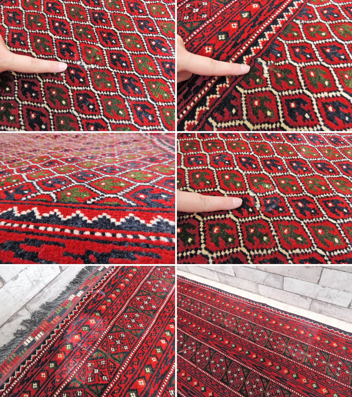 アフガニスタン絨毯 トルクメン族 ホジャロシュナイ 高級 大判ラグ W367cm 手織り ハンドメイド ●