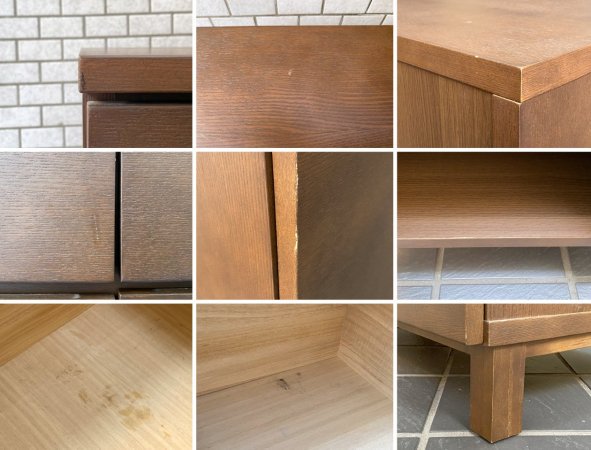 無印良品 MUJI 木製キャビネット w80cm タモ材 ブラウン 木製扉 シンプルデザイン ■