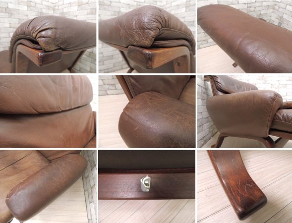 ジーモーベル G-Mobel ビンテージ ソファ 1シータースウェーデン 本革シート 北欧家具 ●