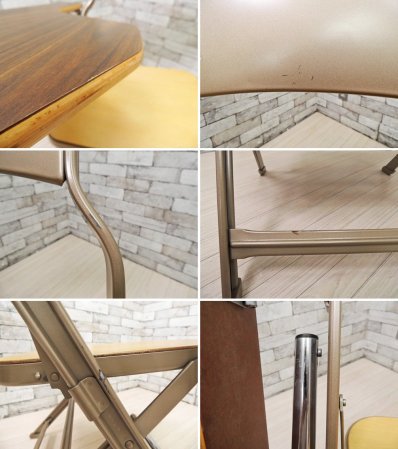 クラリン CLARIN フォールディングチェア FOLDING CHAIR ウッドシート ミニテーブル付 P.F.S.取扱い ●