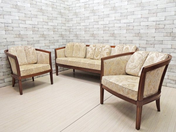 ドレクセル ヘリテイジ DREXEL HERITAGE トライユン TRIUNE アップホルスタリーソファ ベンチ 3人掛け UPHOLSTERY SOFA アメリカ US家具 ●