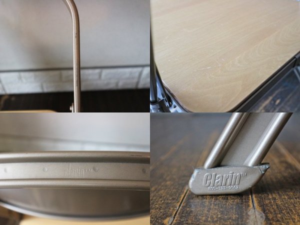 クラリン CLARIN フォールディングチェア with デスク ウッドシート 折り畳み椅子 US 米国 P.F.S 取扱い A ◎
