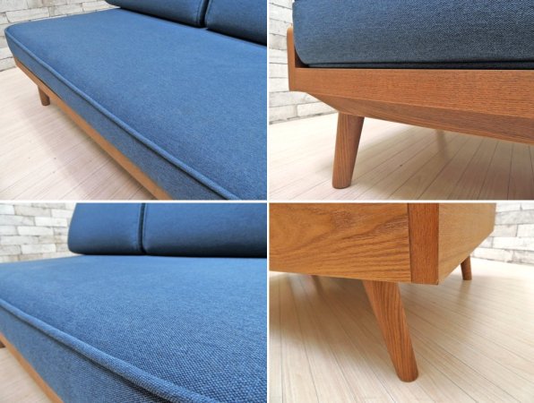 ウニコ unico アルベロ ALBERO 2人掛け カバーリング ソファ ウォールナットカラー ブルー ファブリック 定価:\76,780- ●