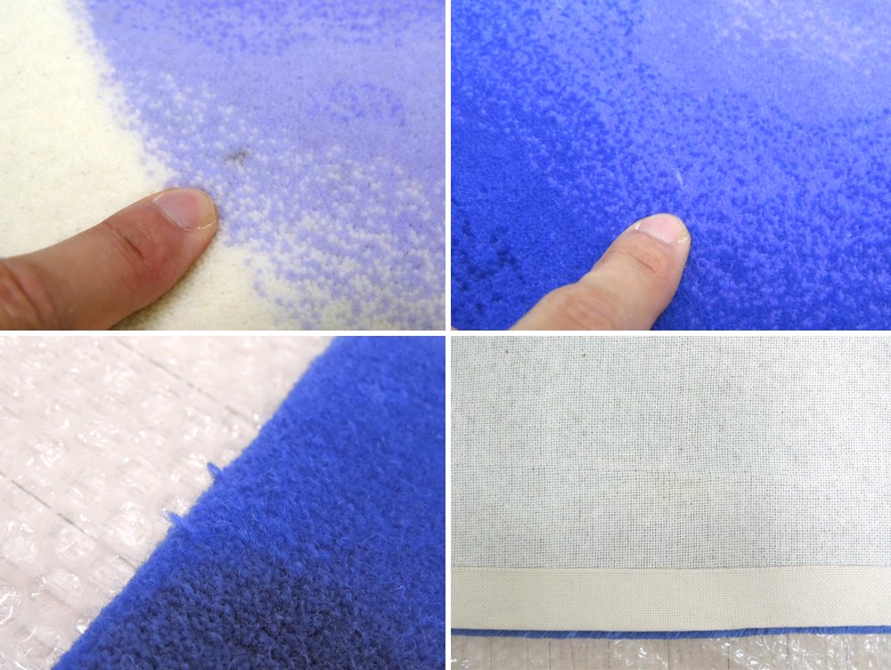 オリエンタルカーペット ORIENTAL CARPET 山形緞通 タイヨー TAIYO ネイビー デザイナーライン 140×200 2帖 絨毯 定価:462,000円 美品 ●
