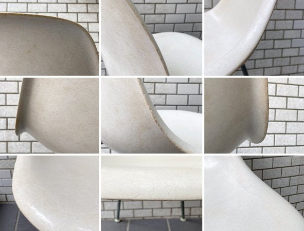 ハーマンミラー Herman Miller サイドシェルチェア 2rdビンテージ FRP パーチメント Hベース ウォールガード C&R イームズ ■