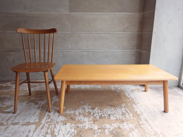 無印良品 MUJI リアルファニチャー オーク材ラウンジテーブル1 ナチュラル 現行定価:¥41,900- ローテーブル センターテーブル ♪