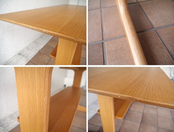 無印良品 MUJI LDシリーズ テーブル オーク材 W130cm シンプルデザイン ナチュラルモダン プライウッド マガジンラック付 ◇