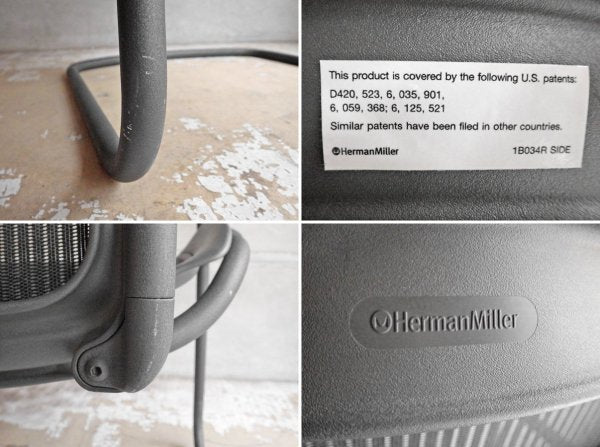 ハーマンミラー Herman Miller アーロン サイドチェア Aeron Side Chair クラシック カーボン ゲストチェア カンチレバー廃盤 定価:\100,440- ♪