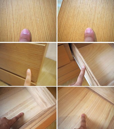 無印良品 MUJI 木製チェスト 4段 タモ材突板 フルオープン シンプルモダンデザイン ナチュラル 廃盤品 ★