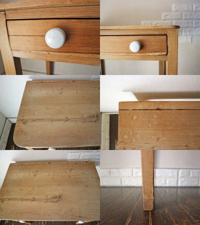 フランス ビンテージ French Vintage オールド パイン材 ミニ デスク 2ドロワー ◎