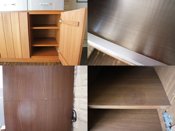 ウニコ unico ストラーダ STRADA キッチンボード レンジボード 食器棚 アッシュ材 W120cm 廃番 ◎