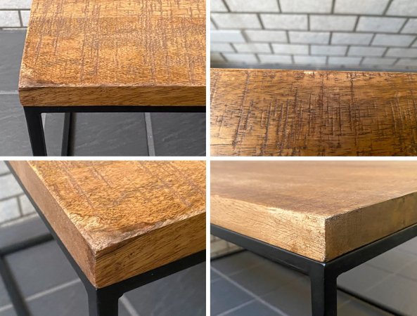 ライフファニチャー LIFE FURNITURE コーヒーテーブル DE IRON COFFEE TABLE マンゴー無垢材 アイアン ローテーブル インダストリアル ■