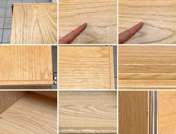 無印良品 MUJI ステンレスユニットシェルフ オーク材 2段 フラップ扉 ボックス付き ■