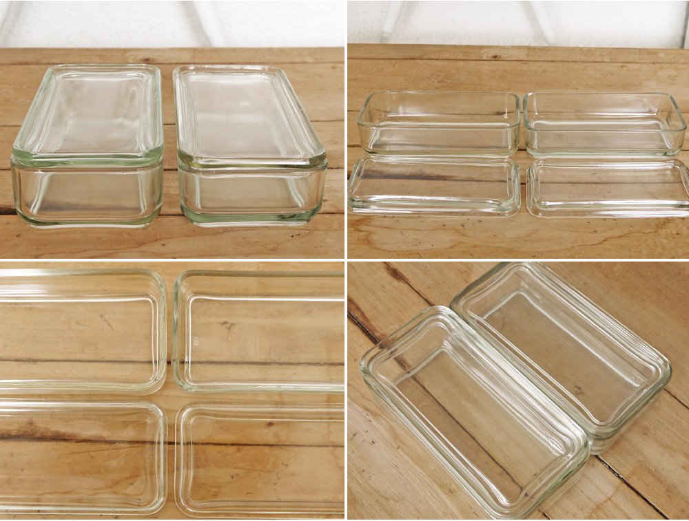Vereinigte Lausitzer Glaswerke KUBUS ガラスキャニスター 5pcs セット Wilhelm Wagenfeld バウハウス 1938年 希少品 ◇