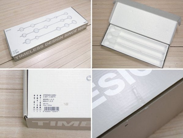 イッタラ iittala アテネの朝 Ateenan Aamu 3本セット ガラスオブジェ 箱付 カイ・フランク 1954年デザイン フィンランド 北欧雑貨 ●