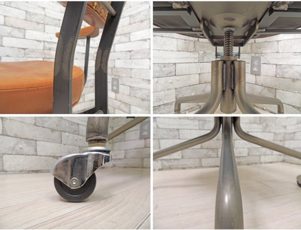 トラックファニチャー TRUCK FURNITURE デスクワークチェア DESKWORK CHAIR 本革 スチールフレーム キャスター付き B ●